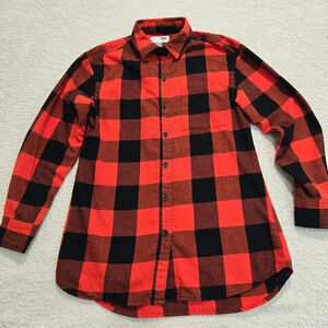 Old Navy Boyfriend Flannel Shirt Women's Size XS Red and Black Buffalo Plaid